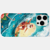 Surfing Santa Christmas with Santa Surfer  Case-Mate iPhoneケース (裏面 (横))