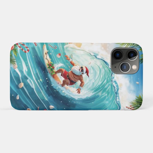 Surfing Santa Christmas with Santa Surfer Case-Mate iPhoneケース (裏面(横))