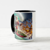 Surfing Santa Coming to Town Christmas Coffee Mug マグカップ (正面左)