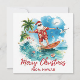 Surfing Santa in Hawaii – Tropical Christmas  シーズンカード