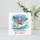 Surfing Santa in Hawaii – Tropical Christmas  シーズンカード (スタンド正面)
