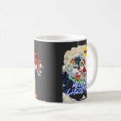 Surfing Santa Inspired by Hokusai コーヒーマグカップ (正面右)