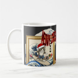 Surfing Santa Inspired by Hokusai コーヒーマグカップ