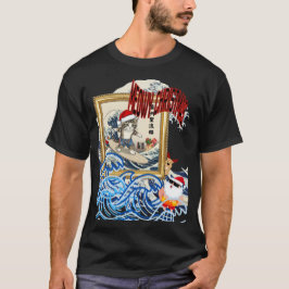 Surfing Santa Inspired by Hokusai Tシャツ