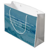 Surfing Santa is on big wave in Hawaii  ラージペーパーバッグ (裏面アングル)