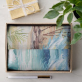 Surfing Santa is on big wave in Hawaii  薄葉紙 (ギフト)