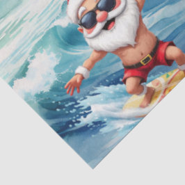 Surfing Santa is on big wave in Hawaii  薄葉紙
