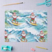 Surfing Santa is on big wave in Hawaii  薄葉紙 (クラフト)