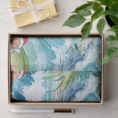 Surfing Santa is on big wave in Hawaii  薄葉紙 (ギフト)