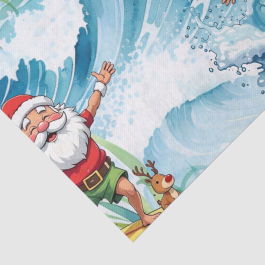 Surfing Santa is on big wave in Hawaii  薄葉紙 (詳細)