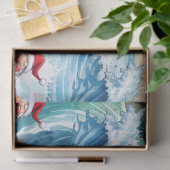 Surfing Santa is on big wave in Hawaii  薄葉紙 (ギフト)