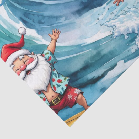 Surfing Santa is on big wave in Hawaii  薄葉紙 (詳細)