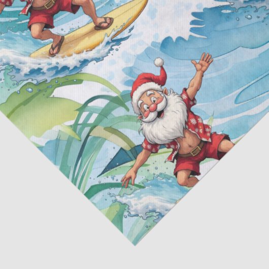 Surfing Santa is on big wave in Hawaii  薄葉紙 (詳細)