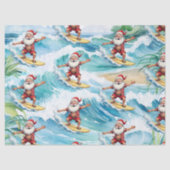 Surfing Santa is on big wave in Hawaii  薄葉紙 (正面)