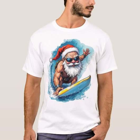 Surfing Santa T-shirt Tシャツ (正面)