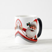 Surfing Santa with Christmas Lights  モーフィングマグカップ (正面右)