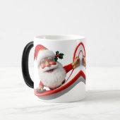 Surfing Santa with Christmas Lights  モーフィングマグカップ (正面左)