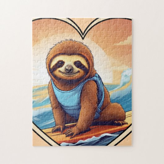 Surfing Sloth ジグソーパズル (縦)