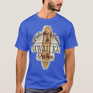 Surfing Surfboard Distressed Longboard Hawaii Kai Tシャツ