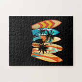 Surfing Surfboard Vintage Classic Retro ジグソーパズル (横)