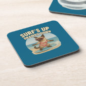 Surfing themed for Siamese Cat  コースター (左側)