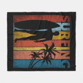 SURFING TROPICAL SUMMER フリースブランケット (正面(横))