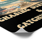 Surfing Waves Chasing Sunrises Surfers Summer ポスター (角)