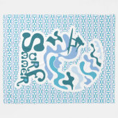 SURFMMER ANGELA SURF BY MASANSER PIXELAT フリースブランケット (正面(横))