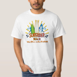 Surfriderのビーチ、マリブ、カリフォルニア Tシャツ