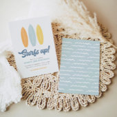 Surfsアップビーチ子供の誕生日パーティー 招待状