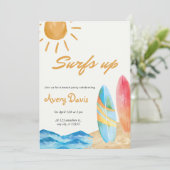 Surfsアップビーチ誕生日パーティーの招待 招待状 (スタンド正面)