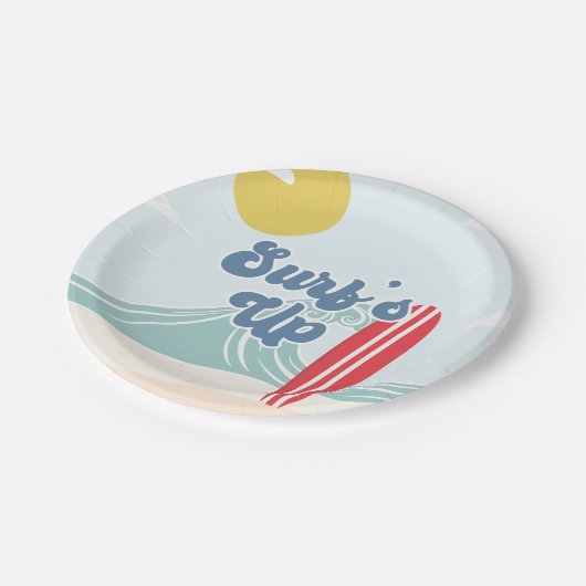 Surfsアップビーチ誕生日 ペーパープレート (アングル)
