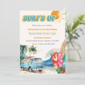 Surfsアップビーチ1st誕生日招待状 招待状 (スタンド正面)