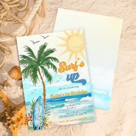 Surfsアップビーチ1st誕生日招待状 招待状