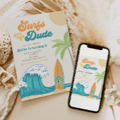 Surfsアップ誕生日招待状 |サーフィン招待状 招待状