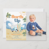 Surfs Upビーチ1st誕生日パーティー写真 招待状 (正面)