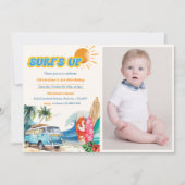 Surfs Upビーチ1st誕生日フォト 招待状 (正面)