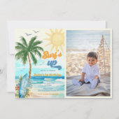 Surfs Upビーチ1st誕生日フォト 招待状 (正面)