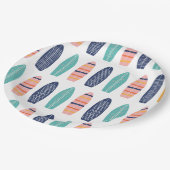 SURFS UPピンクのレトロビーチヴァンサーフボード紙Pla ペーパープレート (アングル)