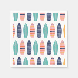 SURFS UPピンクレトロビーチヴァンサーフボード スタンダードカクテルナプキン