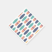 SURFS UPピンクレトロビーチヴァンサーフボード スタンダードカクテルナプキン (角)