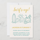 Surf's Up編集可能誕生日招待状 招待状 (正面)