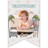 Surf's Up誕生日毎月のフォトバンティングフラグ バンティングフラッグ (第3の旗)