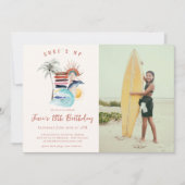 Surf's Up | レトロ サマーサーフ 誕生日 招待状 (正面)