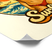 Surf's Up Bikini Pin-Up Retro Surf Shop Beach Art ポスター (角)