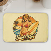 Surf's Up Bikini Pin-Up | Retro Surf Shop Graphic バスマット