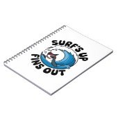Surf's Up, Fins Out - クールサーフィンデザイン ノートブック (左側)