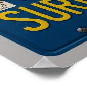 Surfs Up - Retro 1969 California License Plate Art ポスター (角)