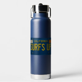 Surfs Up Retro 1969 California License Plate Surf ウォーターボトル