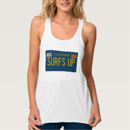 Surfs Up Retro 1969 California License Plate Surf タンクトップ